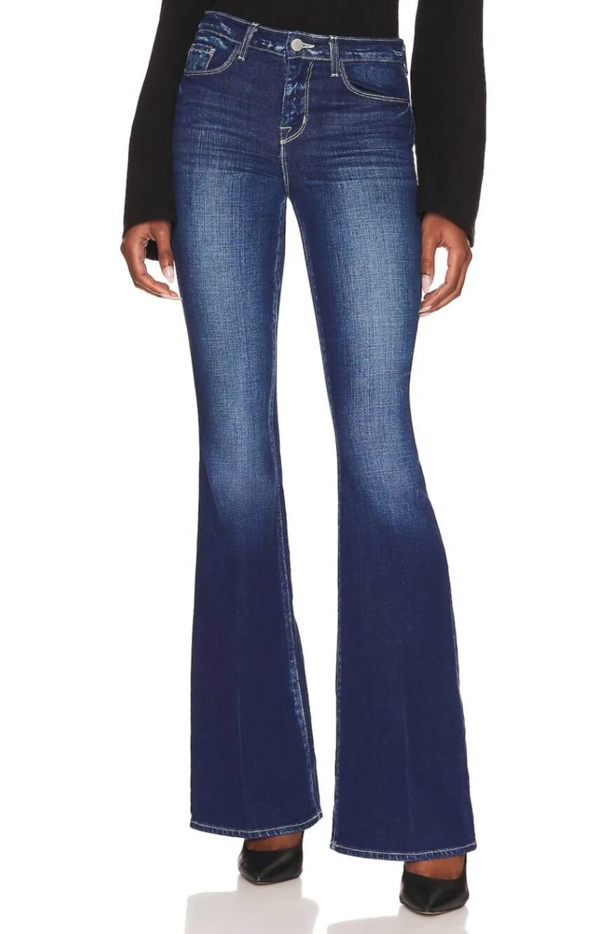 L'AGENCE Bell High Rise Flare Jeans Frisco Wash Sz 27 $265 {K36}